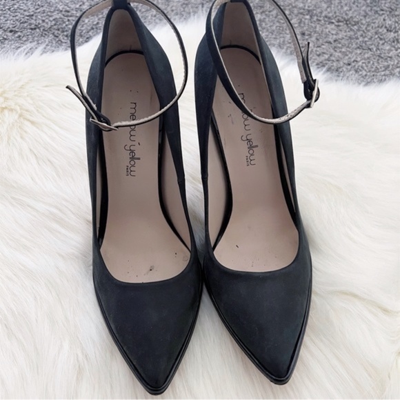 Mellow Yellow Paris Navy Suede Heels size 38 / 7.5 - Picture 3 of 7